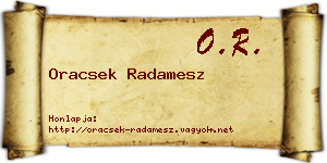 Oracsek Radamesz névjegykártya
